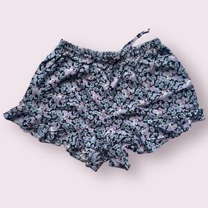 Mossimo Blue Purple Floral Ruffle Shorts Small